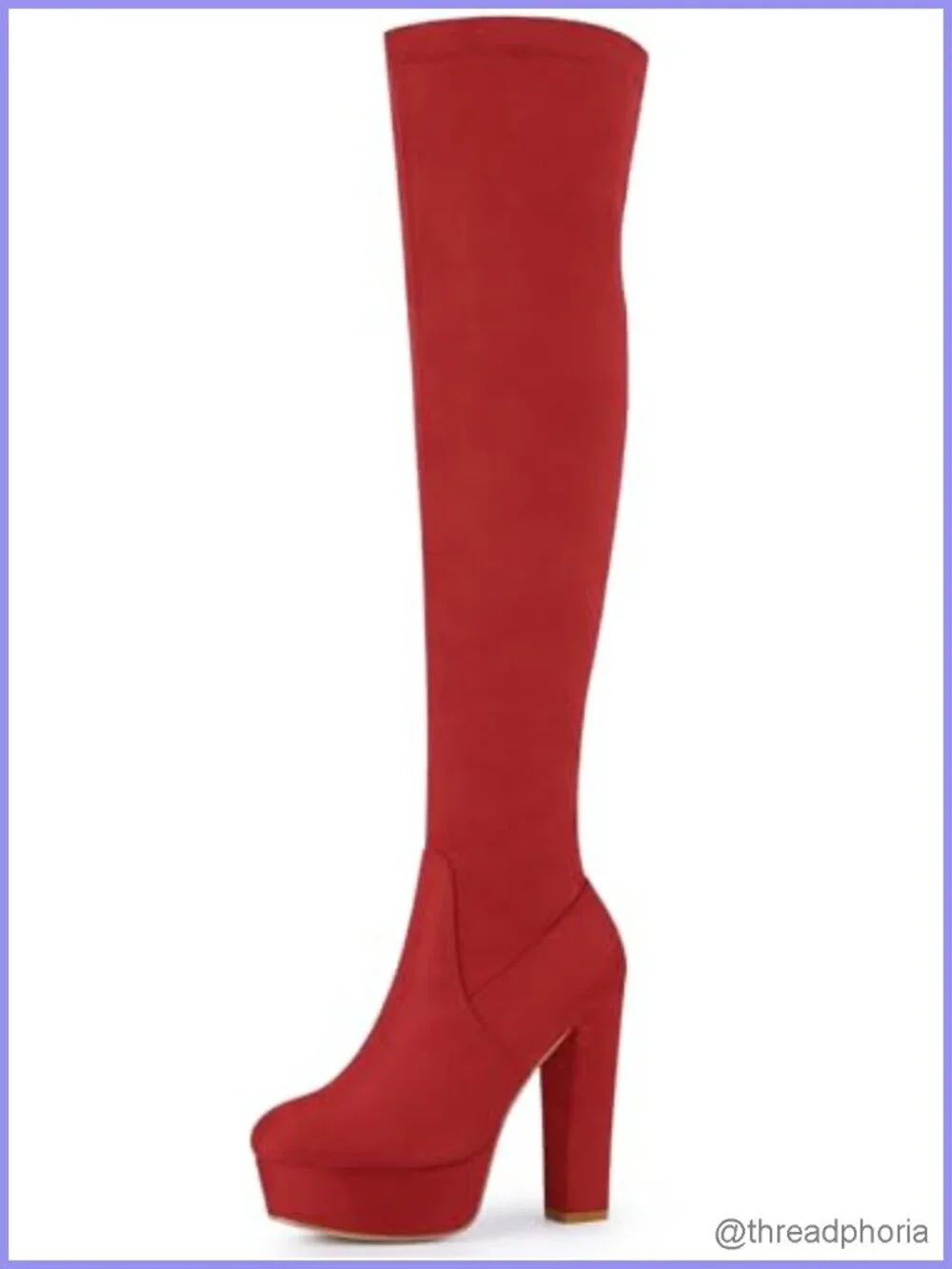 Faux Suede Over the Knee Platform High Heel Boots